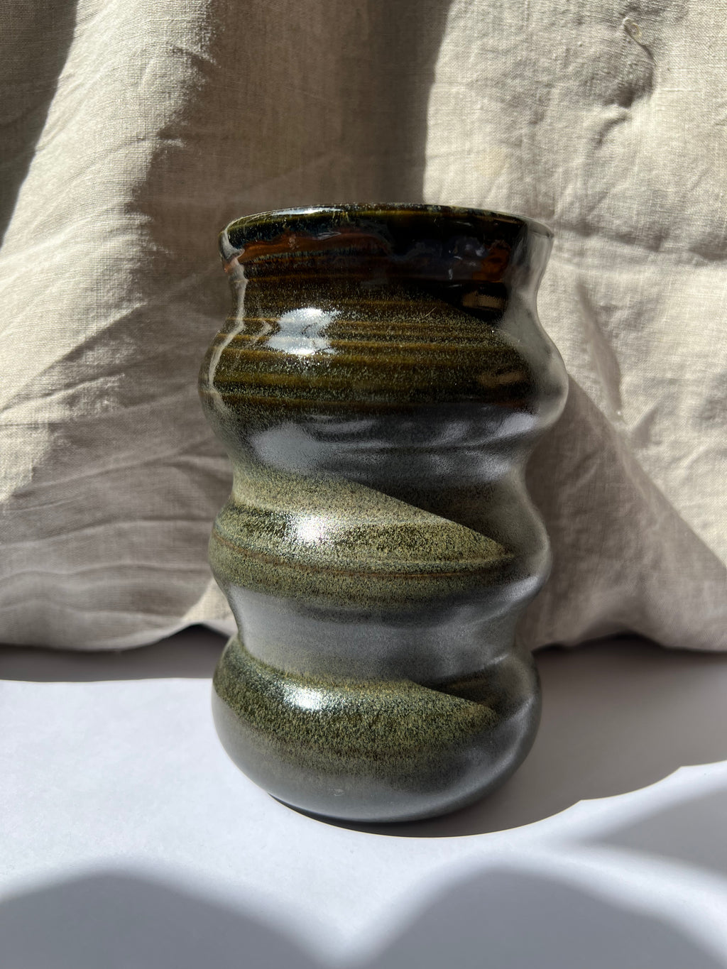 Tenmoku large bubble vase