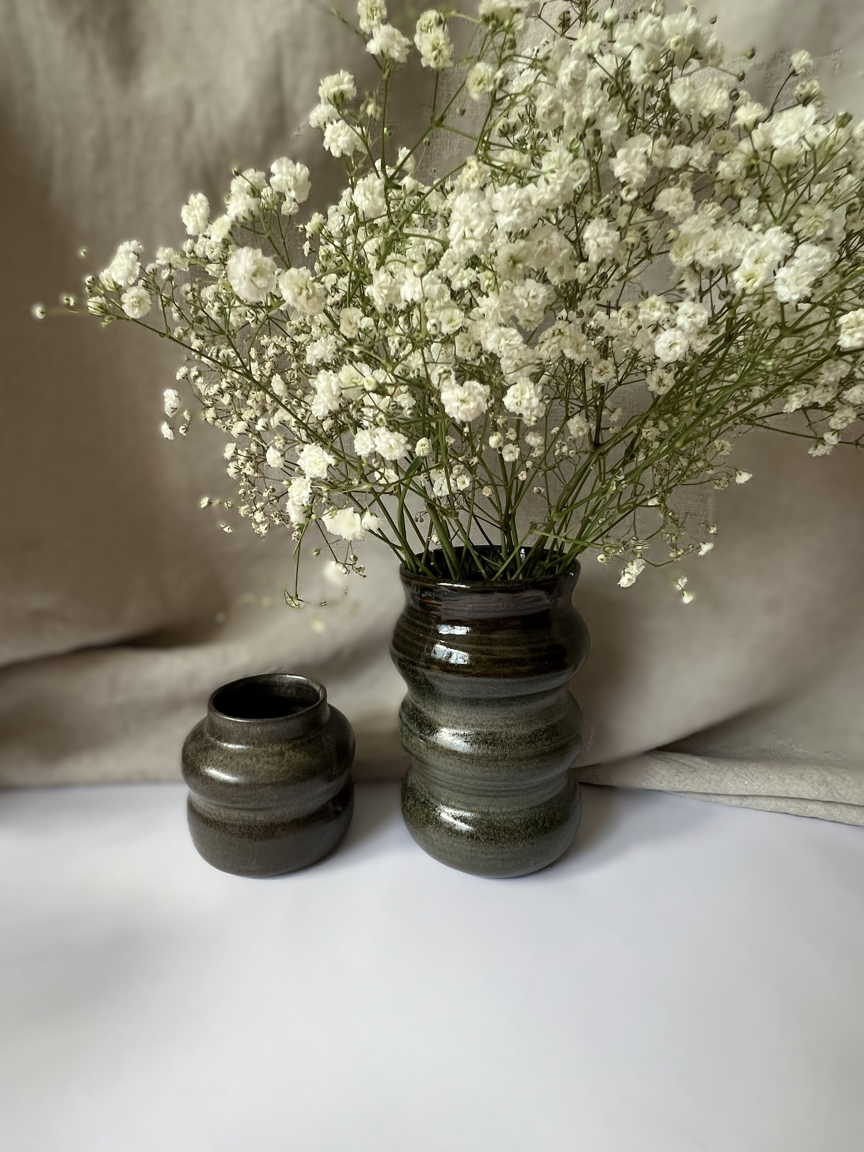 Tenmoku large bubble vase